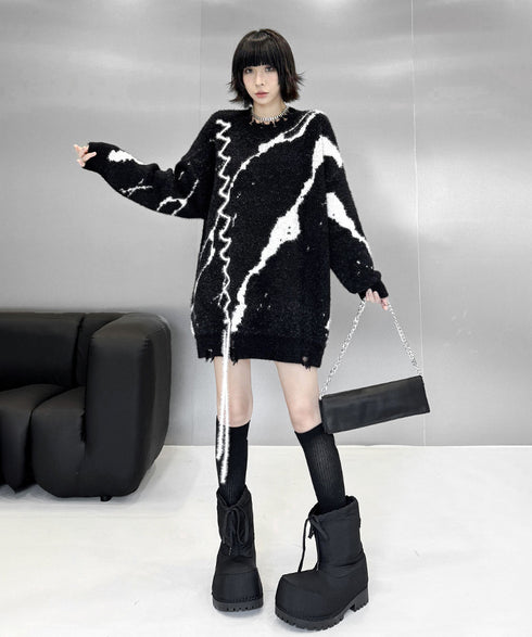 Zigzag Brush Knit Top